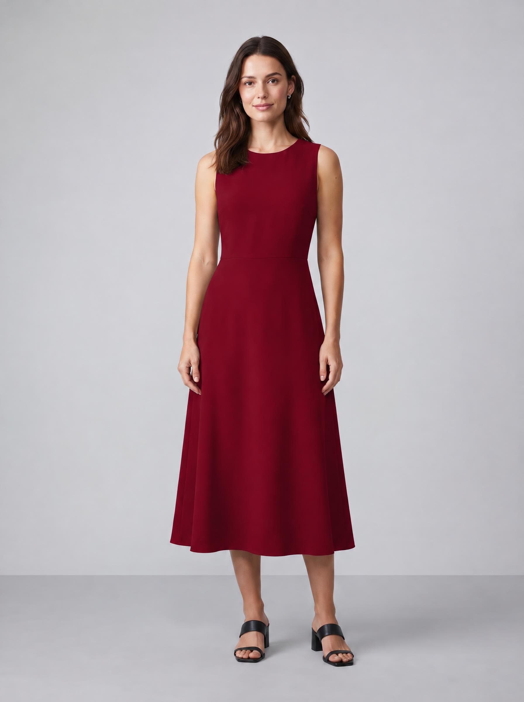 Dress, burgundy, made by Acuarela from the black photo
