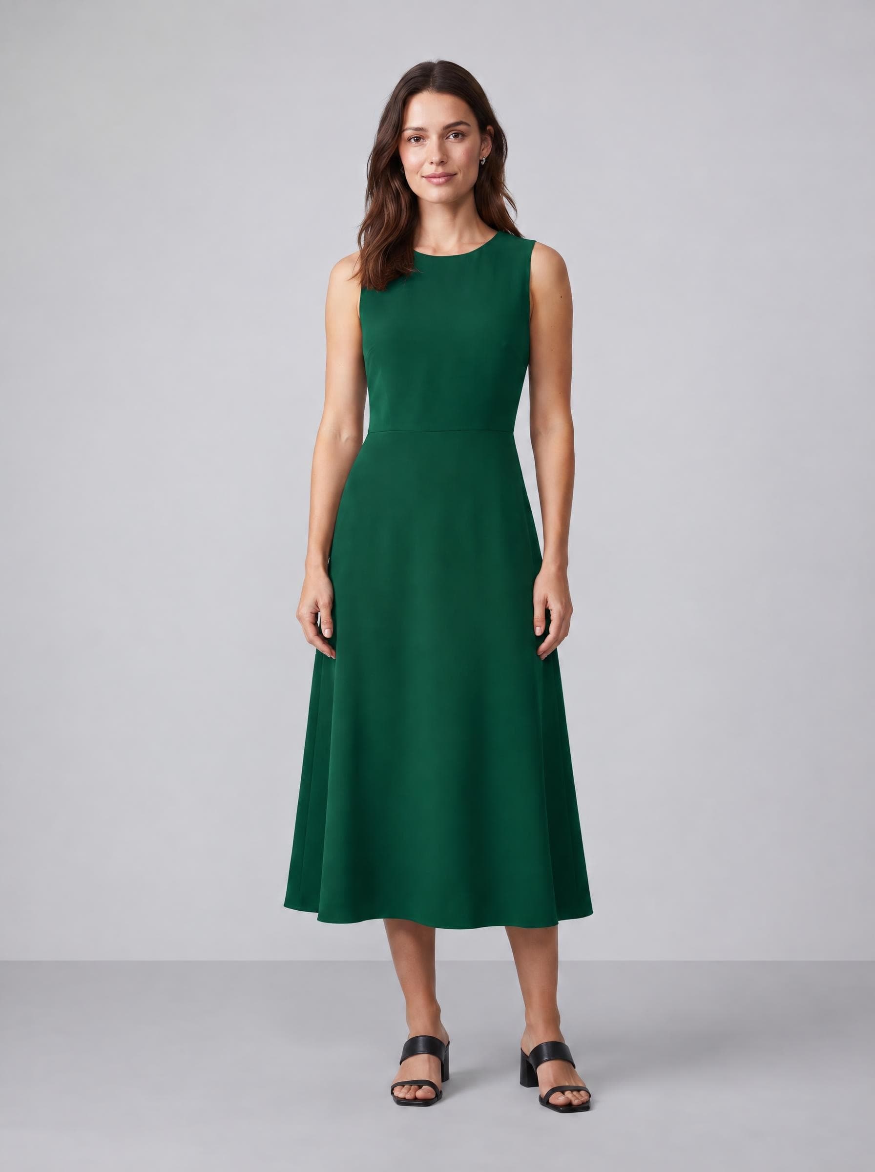 Dress, emerald green, made by Acuarela from the black photo