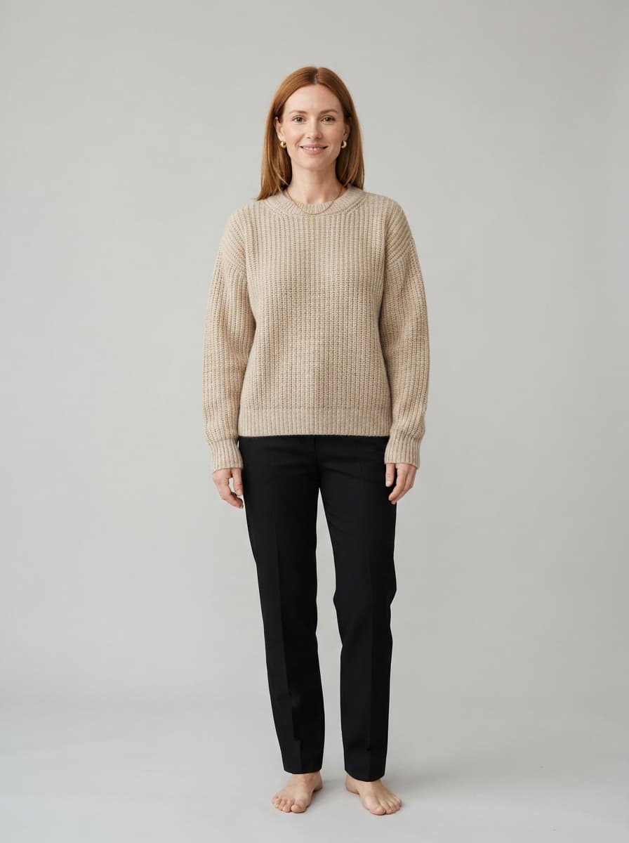 Knit sweater, oatmeal: the starting photo