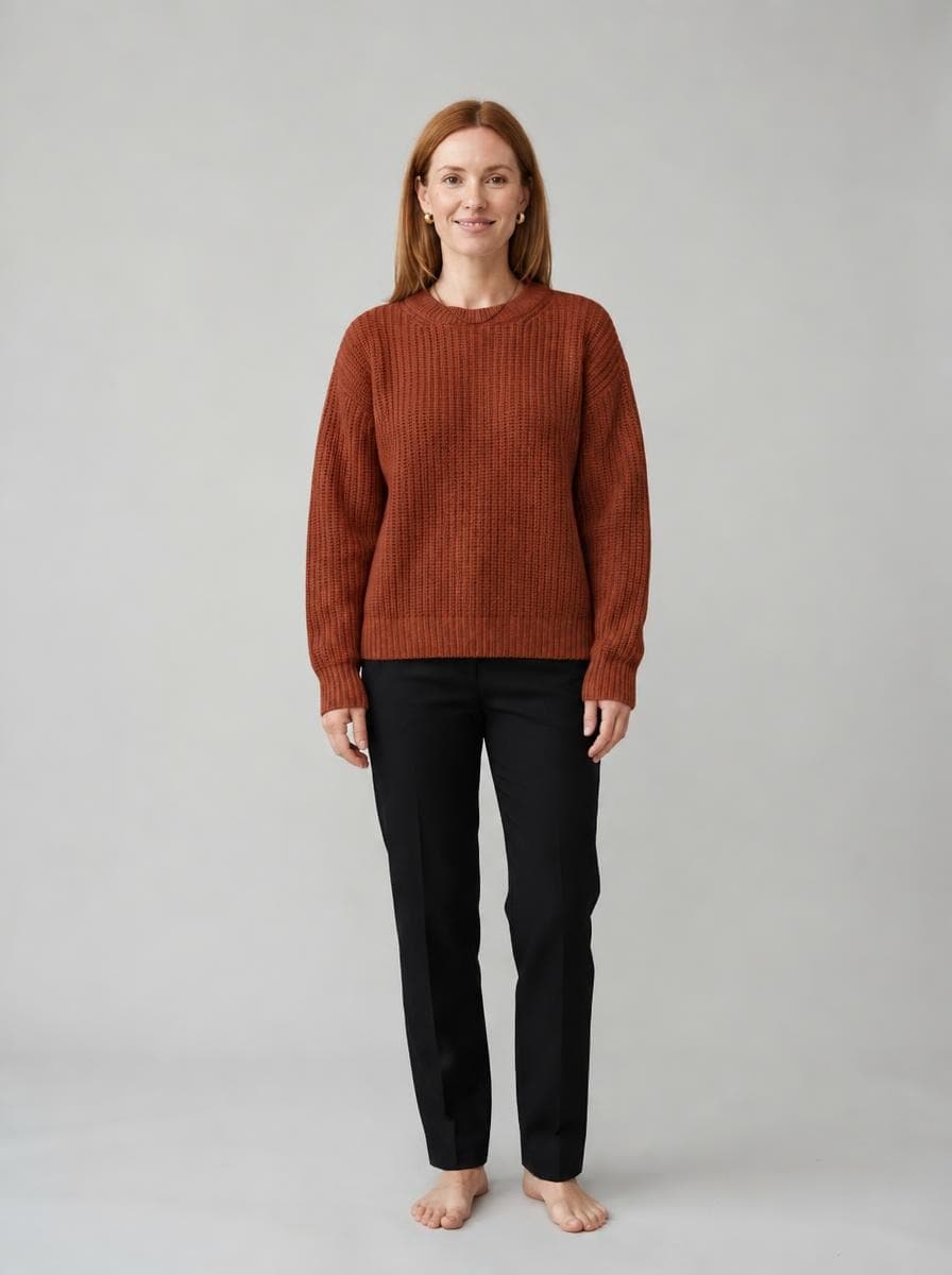 Knit sweater, rust, made by Acuarela from the oatmeal photo