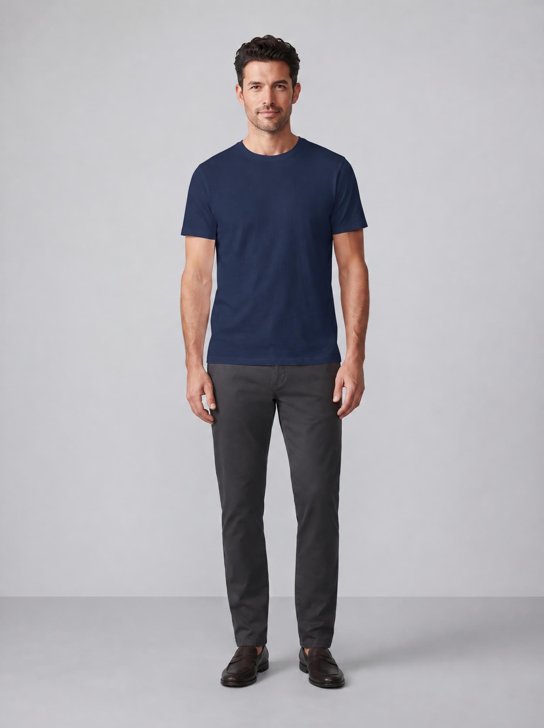 T-shirt, navy, made by Acuarela from the white photo