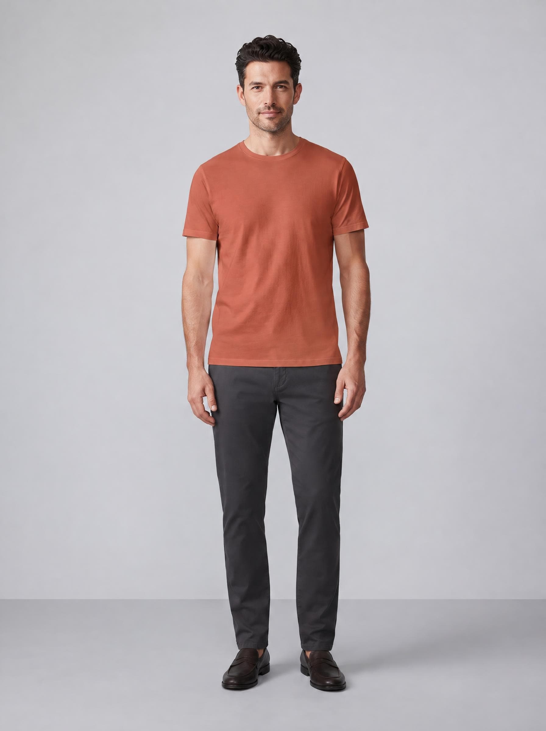 T-shirt, terracotta, made by Acuarela from the white photo